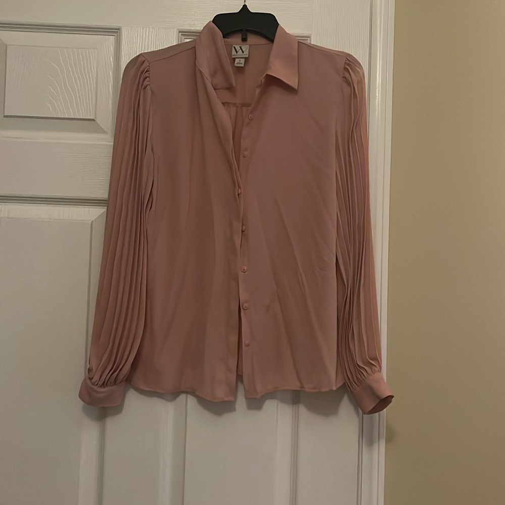 Blush pink button up